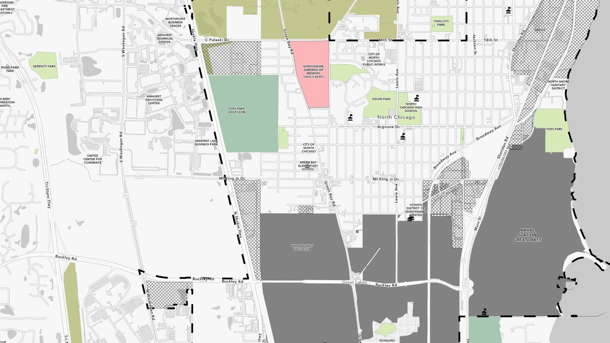 Land-use map of North Chicago, Illinois: the study area for the community-based research